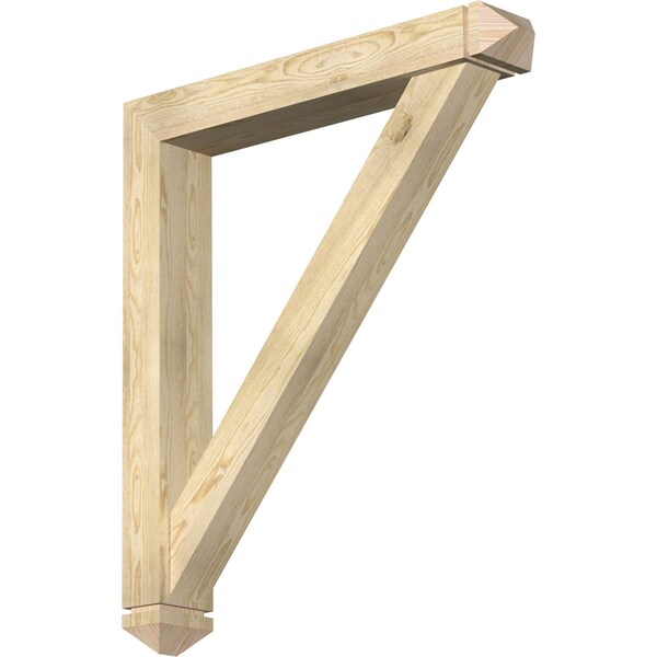Ekena Millwork Traditional Arts and Crafts Rough Sawn Bracket w/ Offset Brace, Douglas Fir, 6"W x 38"D x 44"H BKT0604X38X44TRA03RDF - main